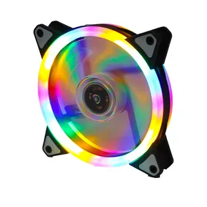 Radiator Case 12cm Computer Case Fan Mobile Led Heat Sink Dual Side Light Fan Aurora Eclipse LED Plastic Plastic Frame Colorful