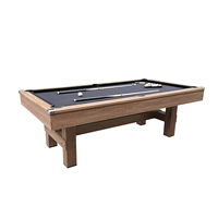 Table de jeu multifonction 3-en-1 de 9 pieds, billard/hockey sur air/tennis de table, finition bois rétro, accessoires de jeu inclus