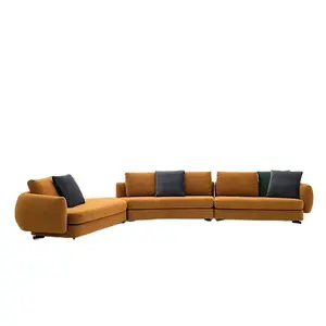 Drop Shipping Modern kanepe modüler kanepe oturma odası mobilya L şekli kumaş kesit koltuk takımı ile şezlong