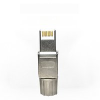 Conector sin herramientas 8P8C Cat7 RJ45, aleación de Zinc, terminación Cat8 completamente blindada, enchufe Modular para Cable Ethernet, conector 8P8C RJ45