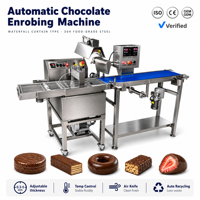Machine d'enrobage au chocolat compacte et commerciale, enrobeuse automatique pour biscuits, gâteaux, pâtisserie, ligne d'enrobage au chocolat