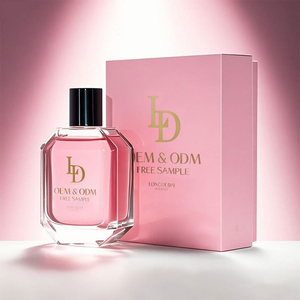 Custom <b>Empty</b> Crimp clear Luxury Perfume Glass Bottle 30ml 100ml 50ml Flat Pink Perfume Bottle with <b>Gift</b> <b>Box</b> - Product Image 1