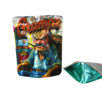 Sacs en plastique d'emballage durable refermables en feuille d'aluminium Mylar Giumpz pochettes sur support à fermeture éclair de qualité alimentaire 3.5g personnalisées