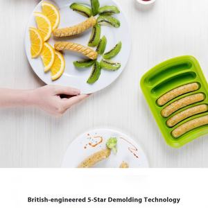 6-ढक्कन सिलिकॉन सॉसेज हैम गर्म कुत्ते मोल्ड बेकिंग और मिठाई तैयार करने के लिए संरक्षित बॉक्स के साथ संरक्षित - Product Image 4