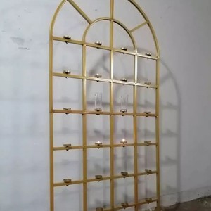 Metal <b>Candle</b> Wall Photo Background Golden Background Frame <b>Wedding</b> Stage Background - Product Image 2