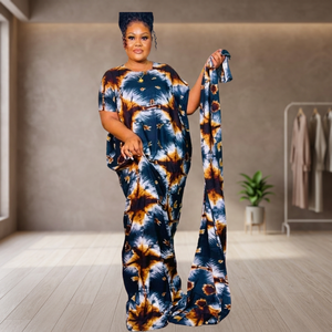 Nouvelle arrivée Robe longue kaftan pour femmes, imprimé numérique tie-dye, grande taille, élégante, pour la plage, les soirées, les occasions décontractées - Product Image 5