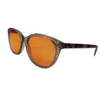 for women clear gray transparent acetate frames red orange CR39 lens night use for sleep blue light glasses 100%