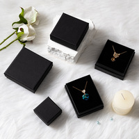 Boîte à bijoux en papier kraft carrée/rectangulaire de style tiroir pour collier, boucles d'oreilles, emballage - Boîte cadeau pour la Saint-Valentin (personnalisable)
