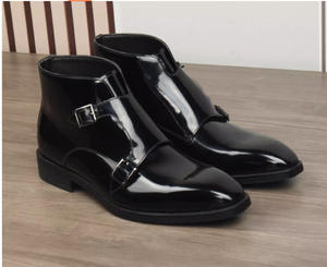 Zapatos de vestir formales de cuero brocado grabado a mano de alta gama para hombre, transpirables, antideslizantes, para bodas, con punta cuadrada y para calzado de talla grande. - Product Image 6