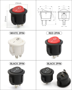 23 mét kcd1 <span class=keywords><strong>Rocker</strong></span> Thiết bị chuyển mạch 2 cách 2 pins Red Round 125V/250Vac 10A/6A tự động hóa công nghiệp ROHS chứng nhận - Product Image 4
