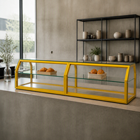 Vitrine à gâteaux en verre transparent, présentoir à gâteaux, présentoir de boulangerie, étagère à 3 niveaux en bois avec éclairage LED, sur mesure, pour restaurant, magasin