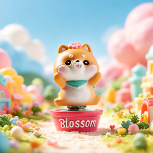 Lucky Shiba Inu Spinning Blind Box Resin Cartoon Figure 6pcs Desktop <b>Car</b> Decoration <b>Ornament</b> - Product Image 2