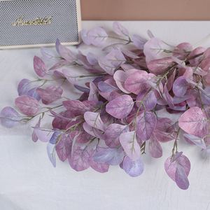 Feuilles d'eucalyptus artificielles Ruilisi, verdure violette foncée et violette claire, décoration de mariage et de maison, imprimées en 3D, écologiques - Product Image 3