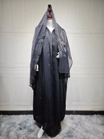 Nouvelle Abaya Sharut en Gros de Dubaï, Robe Kimono de Soirée Personnalisée de Luxe, Robe Brillante Élégante pour l'Aïd, Ensemble Abaya en Organza pour Femmes Musulmanes