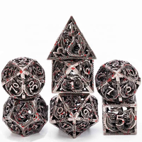 Set Dadu DND Polihedral Naga Terbang Ramah Lingkungan Tahan Lama dari Logam Paduan Seng