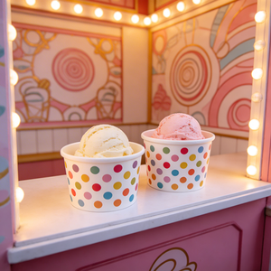 Wholesale Custom logo Paper Ice Cream Cups 2oz 6oz 12oz Disposable Packaging <b>Containers</b> for Dessert Supply - Product Image 1