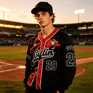 Camiseta de béisbol transpirable para hombre, holgada, con rayas, personalizada con el nombre del equipo, el logotipo y el número, a la moda, para el estadio. - Product Image 2