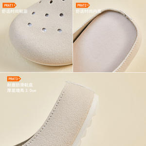 <span class=keywords><strong>Zapatos</strong></span> <span class=keywords><strong>de</strong></span> corcho <span class=keywords><strong>de</strong></span> verano <span class=keywords><strong>de</strong></span> cuero sintético para <span class=keywords><strong>mujer</strong></span>, sandalias perforadas transpirables para exteriores, estilo <span class=keywords><strong>de</strong></span> ocio para primavera y otoño - Product Image 4