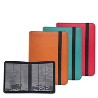 Album de cartes de jeu de collection personnalisable avec motif, en cuir PU premium à 9 pochettes, avec bande élastique