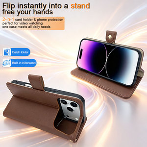 Custodia a Portafoglio Dual-Use con Chiusura Magnetica Rimovibile e Porta Carte Multiplo Interno, Design Sottile per iPhone 17 - Product Image 3