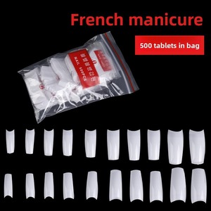Lot de 500 <span class=keywords><strong>faux</strong></span> <span class=keywords><strong>ongles</strong></span> en forme de C, naturels, pour salon, à presser, pour nail art - Product Image 1