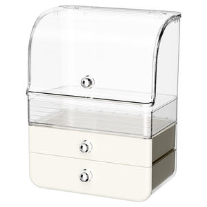 กล่องเก็บเครื่องสำอางสุดหรูพร้อมลิ้นชัก 35 ลิตร กล่องจัดระเบียบเครื่องสำอางแบบตั้งโต๊ะพร้อมฝาปิดและช่องเก็บของสำหรับโต๊ะเครื่องแป้ง - Product Image 3