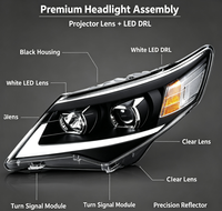 Convient pour les Toyota Camry 2012-2014, feux de jour modifiés, feux de croisement LED pour voiture, ensemble de phares LED