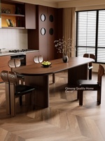 Antiker Vintage-Stil Ovaler Esstisch für Wohnzimmer Großer Langer Schreibtisch Designer-Arbeitsplatz