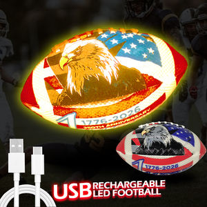 Pallone da Football Americano in Rete Cucito a Macchina, Misura 3, con Luce LED Ricaricabile Tipo-C, Resistente all'Acqua e Leggero - Product Image 3