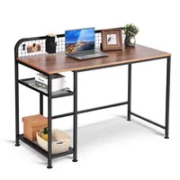 Стол компьютерный для учебы, современный письменный стол с металлической рамкой, деревянный, для дома и офиса