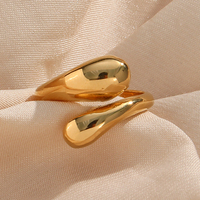 Dreamidea Bague serpent en acier inoxydable plaqué or PVD 18K pour homme Bague ouverte à la mode Bijoux