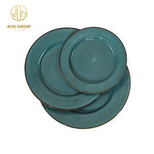 Vente chaude ensemble de vaisselle de salle à manger en porcelaine pour hôtel plats de couleur bleue incassables assiettes en céramique pour restaurant - Product Image 6