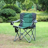 Chaise pliante d'extérieur portable pour la plage, le camping et la pêche, avec dossier haut, accoudoirs, légère et dotée d'une fonction de rangement robuste