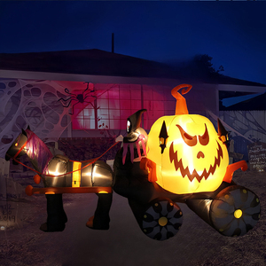 <span class=keywords><strong>Halloween</strong></span> gonflable décor extérieur 11.5 pieds de long gonflable faucheuse citrouille chariot étanche prix usine avantage - Product Image 4