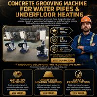 Machine de fraisage de sols chauffants 4KW 220V 380V, rainureuse de sols automatique pour l'installation de caniveaux de câbles commerciaux
