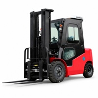 Forklift Listrik 3 Ton Berkualitas Tinggi Bersertifikasi CE dengan Kabin untuk Pekerjaan Transportasi Kargo di Lokasi Konstruksi dan Pertanian