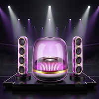 Speaker Mini Nirkabel Crystal 5 Huaqiangbei dengan Bass Berat 5.4 Stereo, Desain Lepas Pasang RGB untuk Komputer dan Ruang Tamu