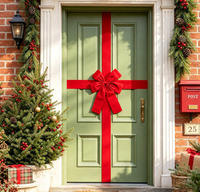 Décoration de Noël en velours à suspendre pour porte, vitrine d'hôtel, décoration de porte de maison, arrangement de scène
