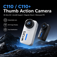 Caméra d'action 4K à vision à la troisième personne C110 Mini Caméra Sportive WiFi Étanche IP65 Double Anti-tremblement Enregistreur Vidéo POV pour Moto