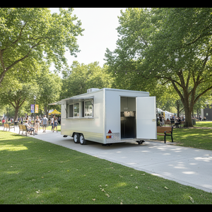 Carrito de Comida Cuadrado de Acero Inoxidable SANSHELL <span class=keywords><strong>FR500</strong></span> de Alta Calidad, Móvil, para Cocina China de Pizza Rápida, con Ruedas, Camión de Comida Rápida, CE - Product Image 3