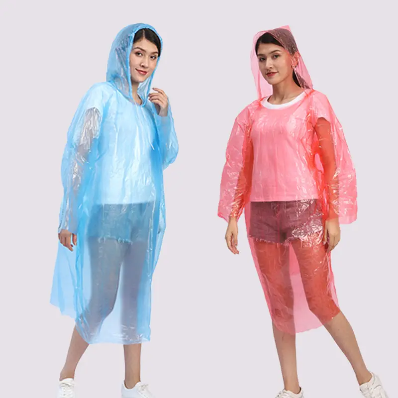 Abrigo de lluvia desechable impermeable, poncho de moda, logo personalizable, venta al por mayor