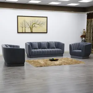 Low MOQ Living Room Furniture Velvet Modern Sofa Luxury Fabric sofa set