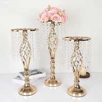 Supports à fleurs de mariage modernes en métal doré de haute qualité, personnalisables, style européen et latin, 41-55 cm