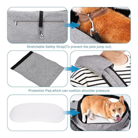 Porte-chien respirant avec sangle rembourrée réglable, sac de transport pour chien à porter en bandoulière mains libres avec boucle de sécurité
