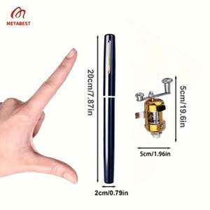 Canne à pêche télescopique Metabest 2m en alliage d'aluminium, compacte, légère, pour la pêche sur glace et en eau douce - Product Image 1