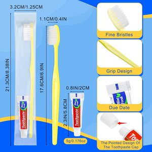 Kit de Cepillo de Dientes y Pasta Dental Desechables de Cerdas Suaves con Carbón Activado, Económicos, para Viajes y Hoteles - Product Image 6