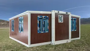 Quick installation 20ft 40ft steel frame Folding expandable container 2 bedrooms house modular prefabricated houses