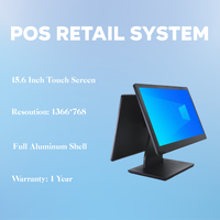 Terminal de Punto de Venta con Pantalla Táctil LED Dual de 15.6 Pulgadas, Sistema de Caja Registradora Inteligente, Pantalla Ultrafina