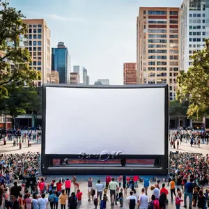 Tùy chỉnh ngoài trời Inflatable 16:9 chiếu Movie màn hình xách tay PVC & vải Cinema màn hình cho quảng cáo