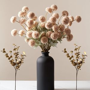 Décoration florale d'intérieur en gros, petite fausse <span class=keywords><strong>pompon</strong></span> chrysanthème pissenlit <span class=keywords><strong>fleur</strong></span> artificielle en soie Kiku - Product Image 2